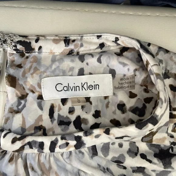 Calvin Klein Snow Leopard print Tunic Top with metal detail - Picture 5 of 10